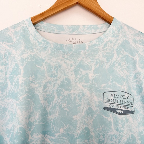 Simply Southern Outfitters Long Sleeve Performance Fishing Shirt Blue 2XL - Picture 3 of 7